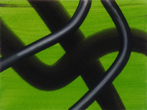 Connecting routes - green 2004, Gouache auf Papier, 36x48 cm