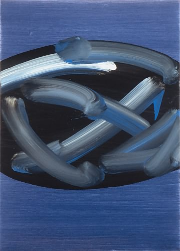 Ohne Titel, blau, 2004, Acryl auf Leinwand,70x50 cm