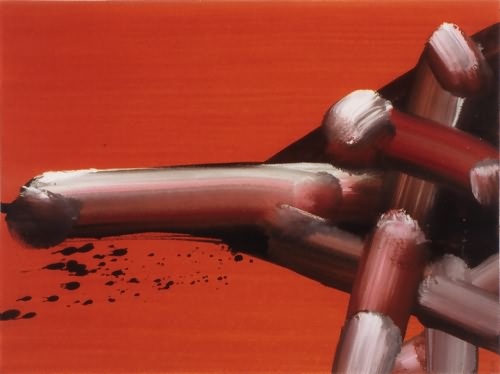 Rote Serie 1, Ohne Titel, 2003, Gouache auf Papier, 36x48 cm