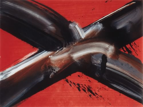 Rote Serie 1, Ohne Titel, 2004, Gouache auf Papier, 30x40 cm