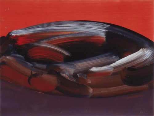 Rote Serie 2, Ohne Titel, 2004, Gouache auf Papier, 36x48 cm