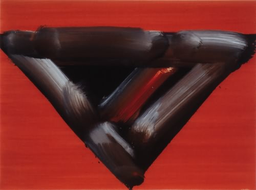 Rote Serie 2, Ohne Titel, 2003, Gouache auf Papier, 36x48 cm