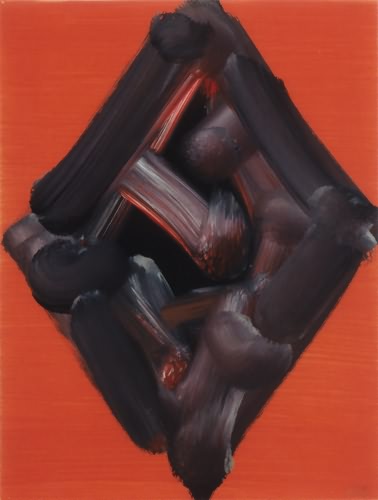 Rote Serie 2, Ohne Titel, 2003, Gouache auf Papier, 48x36 cm